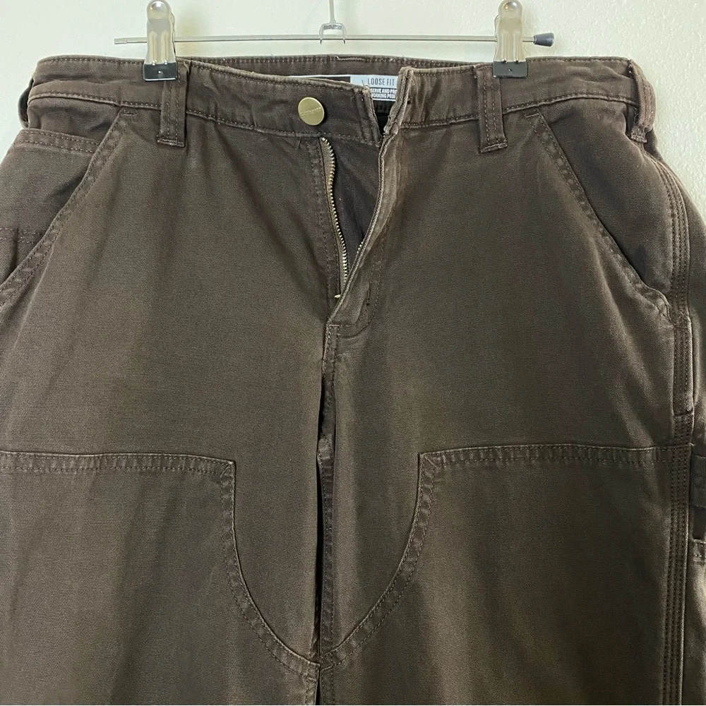 Carhartt Rugged Flex Loose Fit Canvas Double Front Work Pants - 8 Tall - Picture 7 of 15